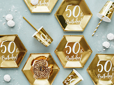 Plates 50th Birthday, gold, 20cm (1 pkt / 6 pc.)