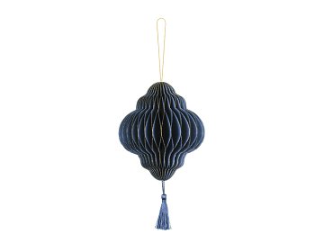 Paper honeycomb ornament Lantern, navy blue, 13,2x15cm