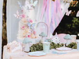 Paper tablecloth Bows, pink, 180 x 120 cm