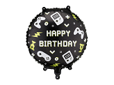 Foil balloon tablet Happy Birthday, 35x35 cm, mix