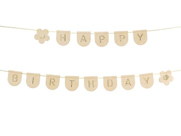 Felt Banner, Happy Birthday, pink, 3m