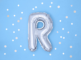 Foil Balloon Letter ''R'', 35cm, silver