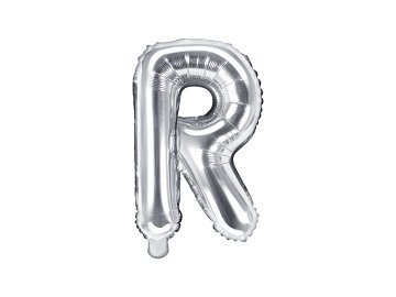 Foil Balloon Letter ''R'', 35cm, silver