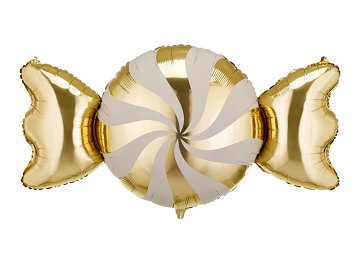 Foil balloon Candy, 113x54 cm, beige-gold