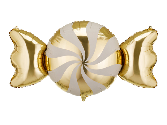 Foil balloon Candy, 113x54 cm, beige-gold
