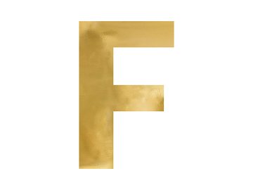 Mirror letter ''F'', gold, 40x60 cm