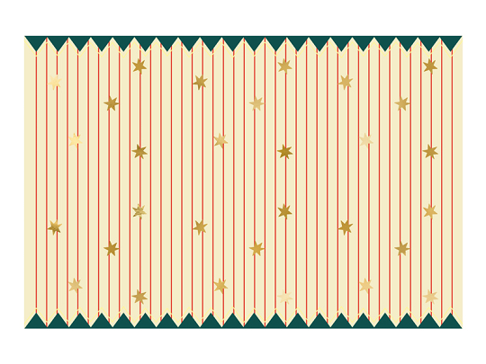 Paper Tablecloth Thin Stripes and Stars, mix, 180 x 120 cm