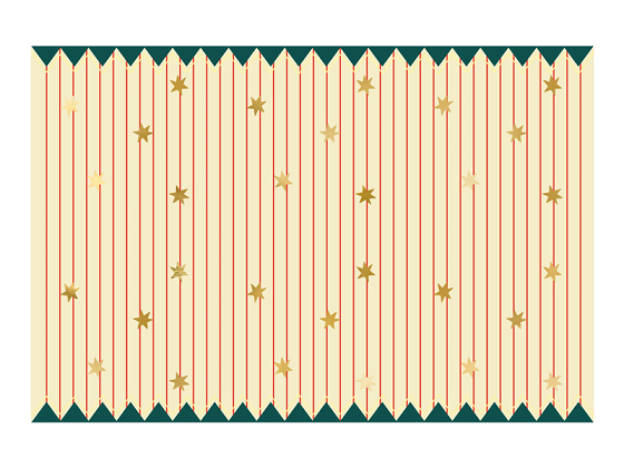 Paper Tablecloth Thin Stripes and Stars, mix, 180 x 120 cm