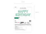 Foil Balloon Happy Birthday, 340x35cm, green