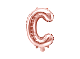 Foil Balloon Letter ''C'', 35cm, rose gold