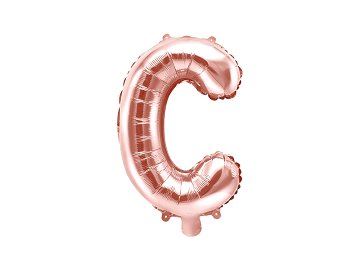 Foil Balloon Letter ''C'', 35cm, rose gold