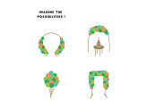 Balloon garland - Dino, 200cm (1 pkt / 60 pc.)