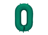 Foil Balloon Number ''0'', 86cm, Bottle Green