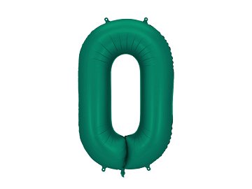 Foil Balloon Number ''0'', 86cm, Bottle Green