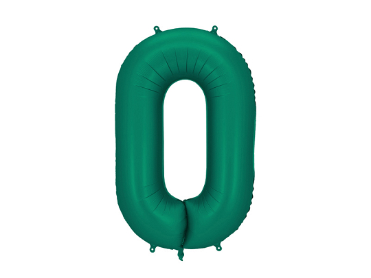 Foil Balloon Number ''0'', 86cm, Bottle Green