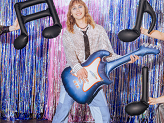 Foil balloon Guitar, 41x105 cm, navy blue