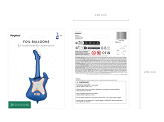 Foil balloon Guitar, 41x105 cm, navy blue