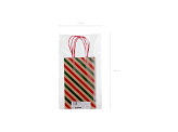 Gift bags Stripes and bows, 13x21x8 cm, kraft (1 pkt / 6 pc.)