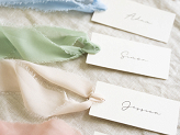 Chiffon ribbon, white, 40mm/5m (1 pkt / 3 pc.)