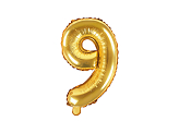 Foil Balloon Number ''9'', 35cm, gold
