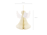 Paper decoration honeycomb Angel, ivory, 24 cm