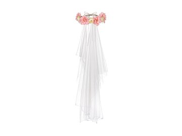 Flower crown with veil, mix, 17 cm