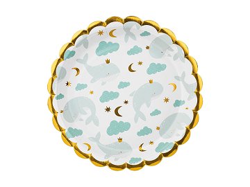 Plates Whales, mix, 18 cm (1 pkt / 6 pc.)