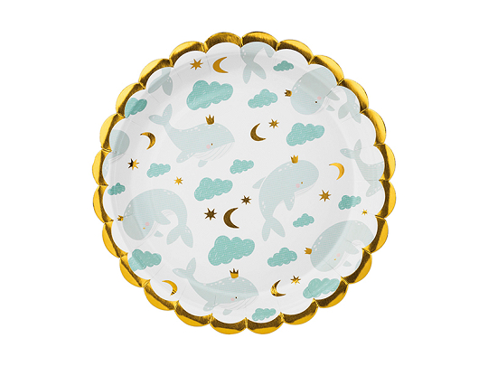 Plates Whales, mix, 18 cm (1 pkt / 6 pc.)