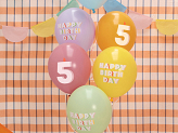 Balloons 30 cm, 5, mix (1 pkt / 6 pc.)