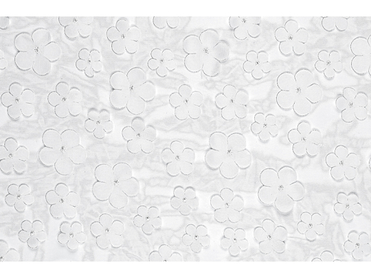 Table runner Flowers, white, 26 x 500 cm