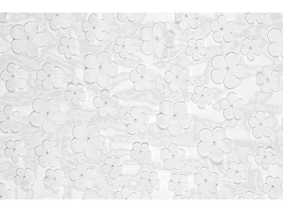 Table runner Flowers, white, 26 x 500 cm