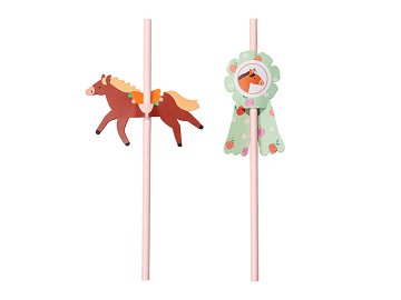 Straws Horses, 19.5 cm, mix (1 pkt / 6 pc.)