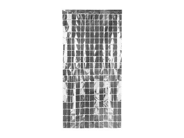 Party curtain Square, silver, 100x200cm