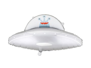 Foil balloon UFO, 79x55 cm, silver