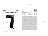 Foil Balloon Number ''7'', 86cm, black