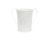 Bucket for flower petals, height approx. 13 cm, white