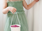 Bucket for flower petals, height approx. 13 cm, white