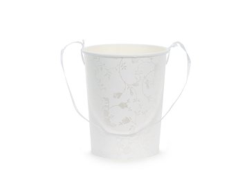 Bucket for flower petals, height approx. 13 cm, white