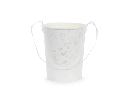 Bucket for flower petals, height approx. 13 cm, white