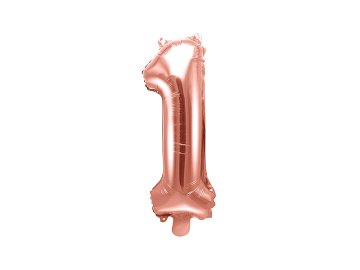 Foil Balloon Number ''1'', 35cm, rose gold