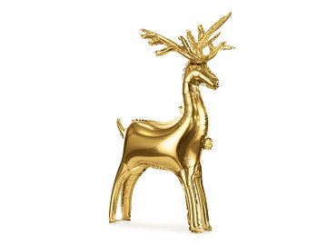 Standing foil balloon Reindeer, 124 x 80 cm, gold