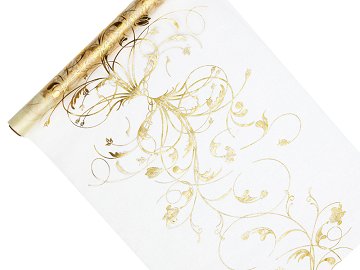 Printed Organza, cream, 0.35 x 9m