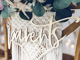 Chair sign - Parents, natural wood