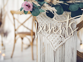 Chair sign - Parents, natural wood