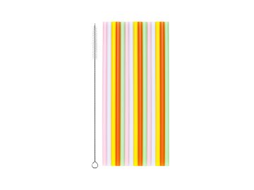 Plastic straws, 20 cm, mix (1 pkt / 30 pc.)