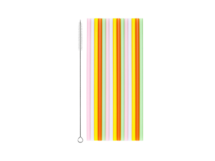 Plastic straws, 20 cm, mix