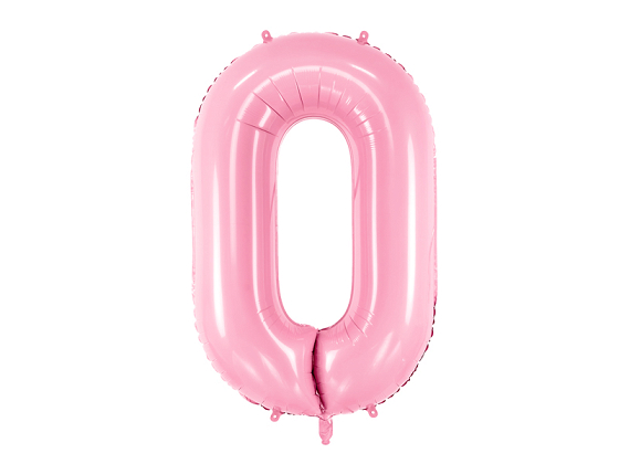 Foil Balloon Number ''0'', 86cm, pink