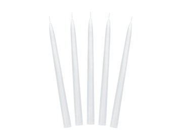 Taper candle, matt, white, 24cm (1 pkt / 10 pc.)