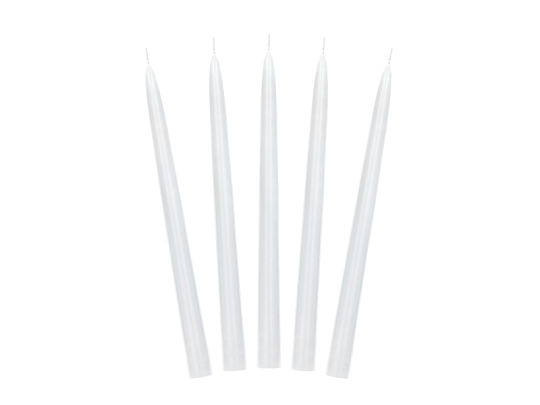 Taper candle, matt, white, 24cm (1 pkt / 10 pc.)