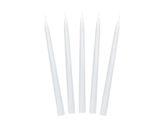 Taper candle, matt, white, 24cm (1 pkt / 10 pc.)